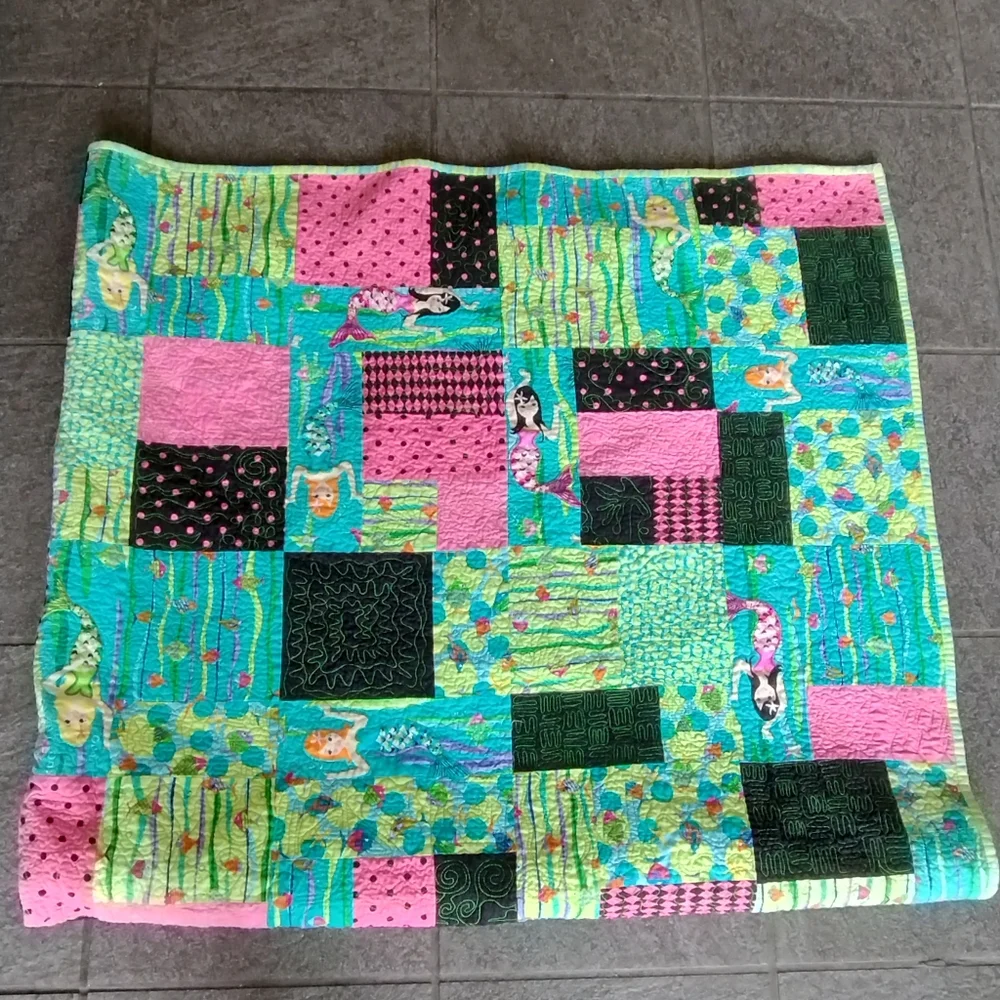 mermaid flannel square